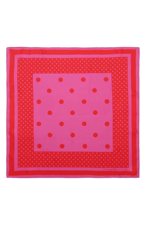 Shop Kate Spade New York Lady Dot Silk Bandana In Pink/red