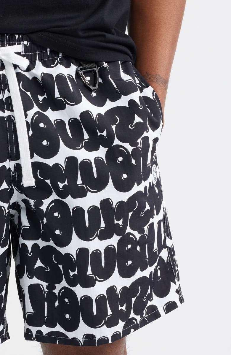 Billionaire Boys Club BB Bubble Nylon Drawstring Shorts, Alternate, color, White