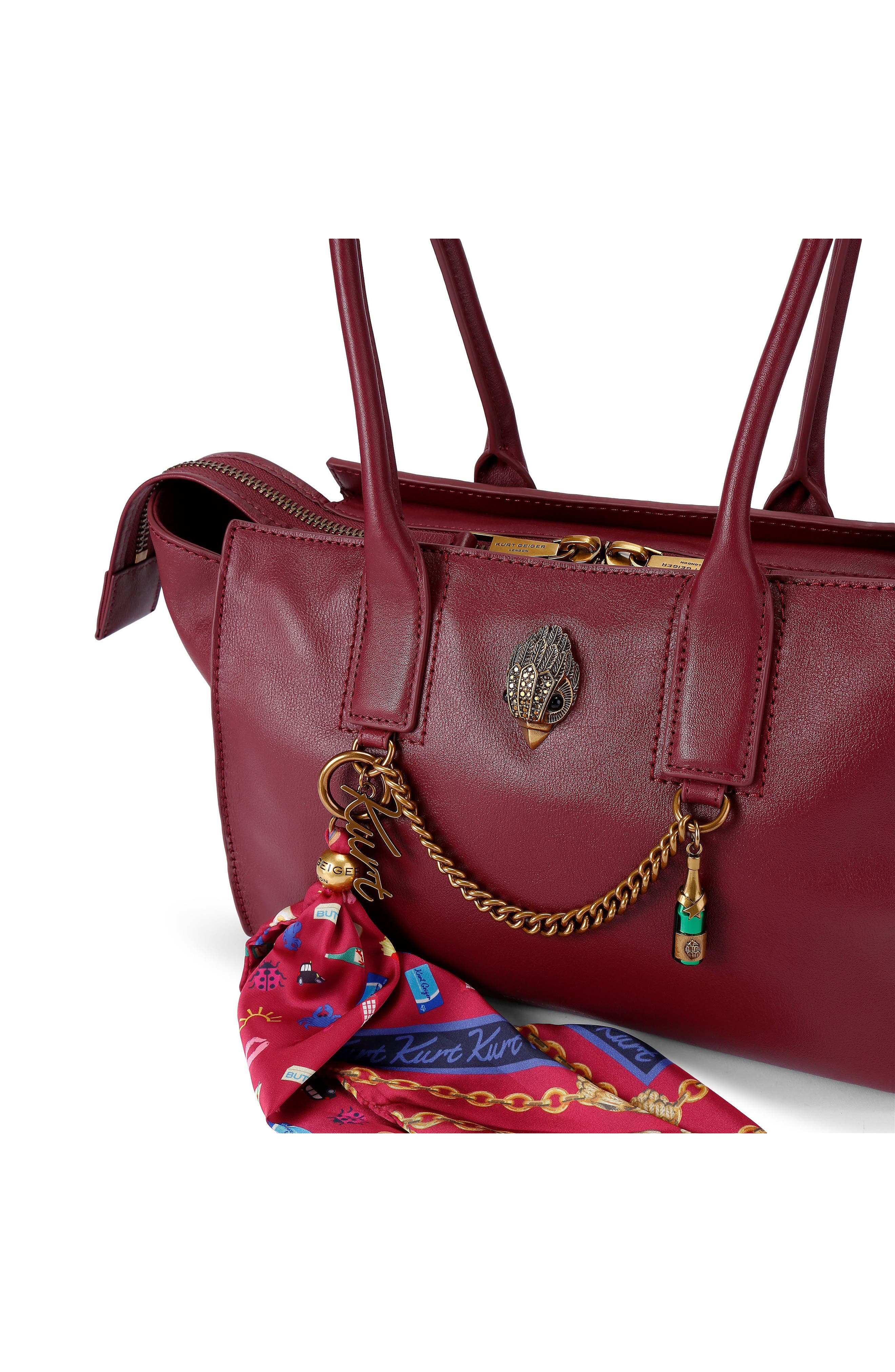 Small Sloane Leather Shopper, Alternate, color, OPEN RED