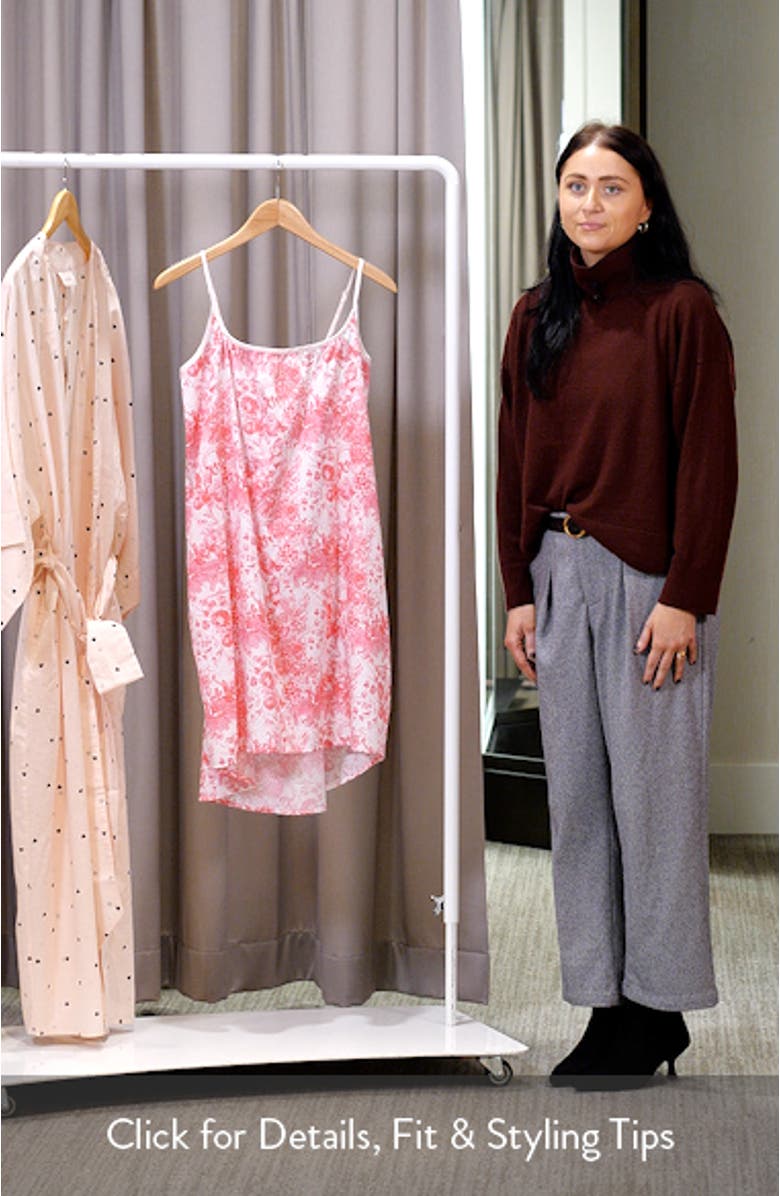 Toile de Jouy Cotton Sateen High-Low Chemise, sales video thumbnail