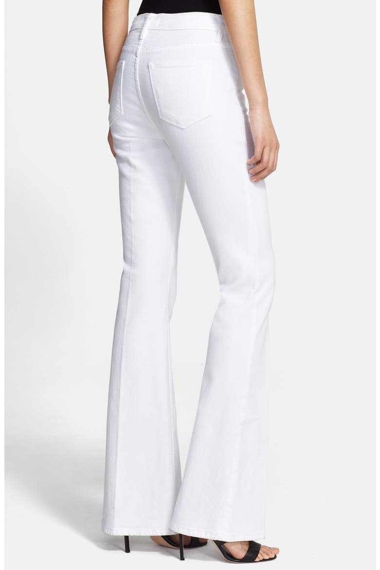 'Le Flare' High Waist Jeans, Alternate, color, BLANC