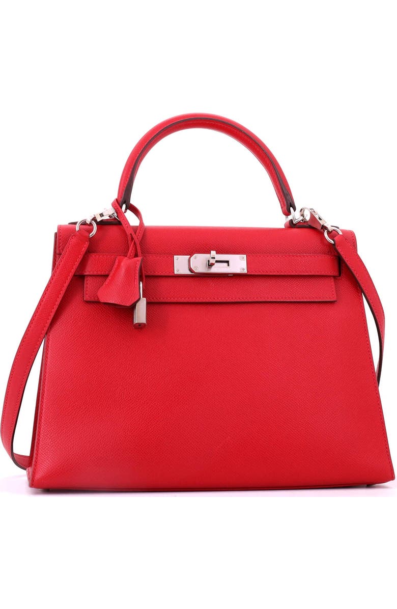 Pre-Owned Hermes Kelly Handbag Red Epsom with Palladium Hardware 28, Alternate, color, Rouge Casaque
