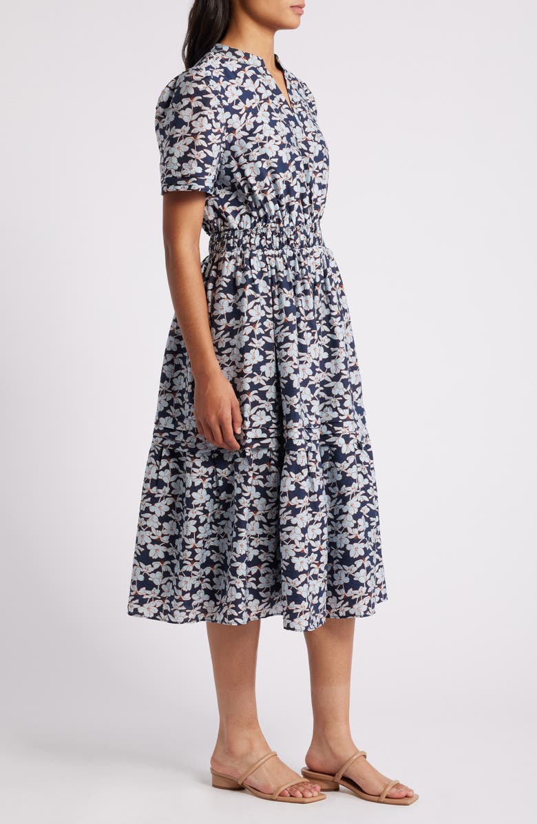 Caslon<sup>®</sup> Floral Tiered Midi Dress, Alternate, color, 