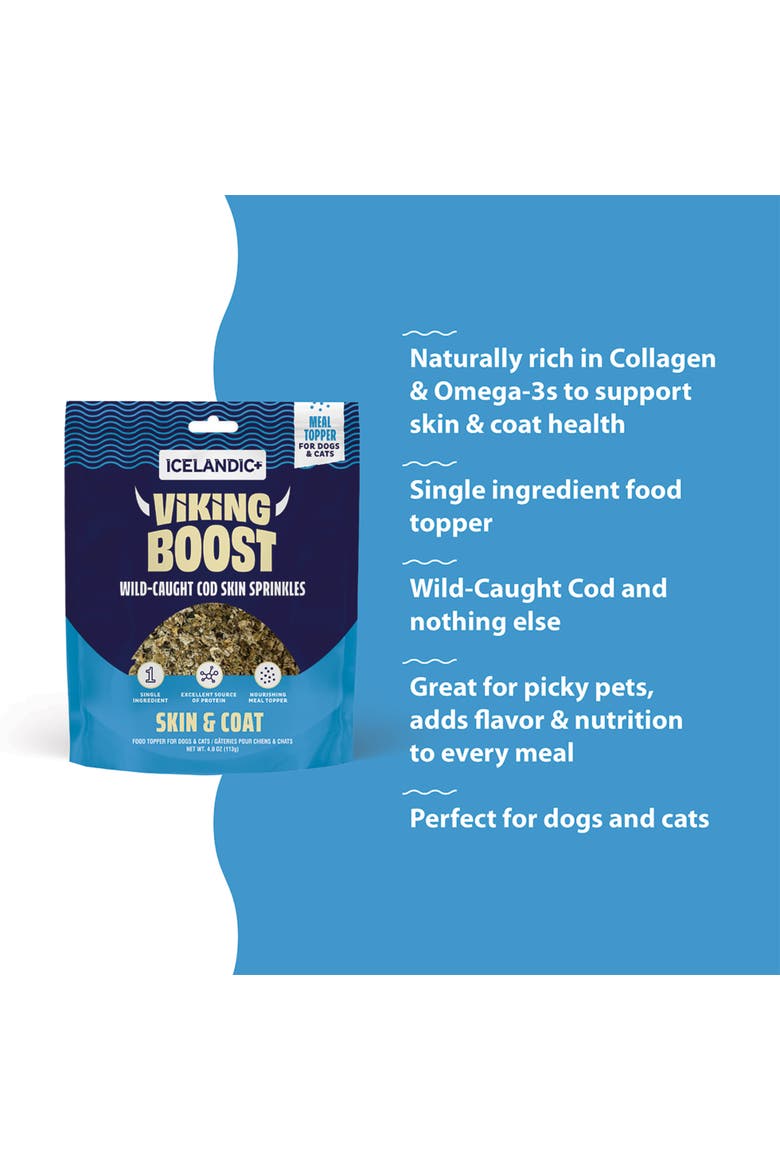 Viking Boost Wild Caught Cod Skin Sprinkles Food Topper, Alternate, color, Multicolored