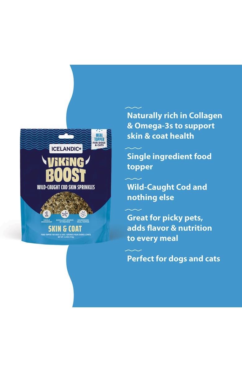 ICELANDIC+ Viking Boost Wild Caught Cod Skin Sprinkles Food Topper, Alternate, color, Multicolored