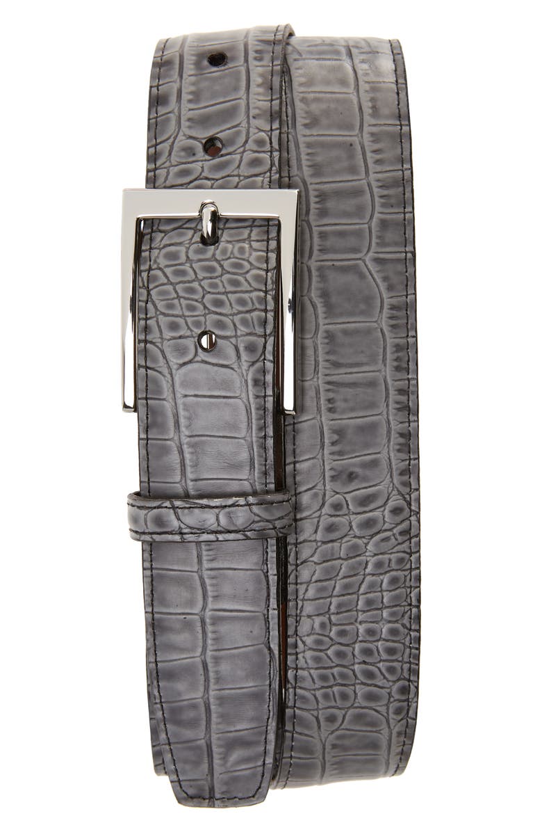 Torino Gator Print Leather Belt, Main, color, 