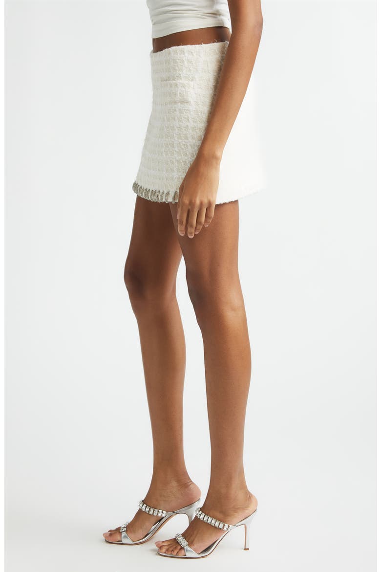 Tweed Lady Miniskirt, Alternate, color, CREAM WHITE