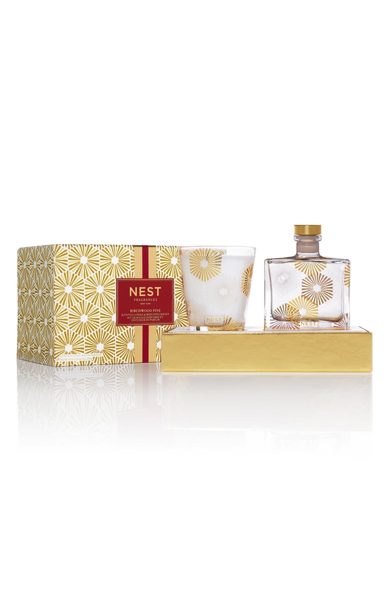 NEST New York NEST Fragrances Birchwood Pine Candle & Reed Diffuser, Main, color, 