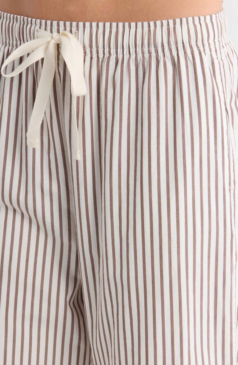 Nordstrom Cotton Poplin Pajama Pants, Alternate, color, Ivory- Brown Olivia Stripe