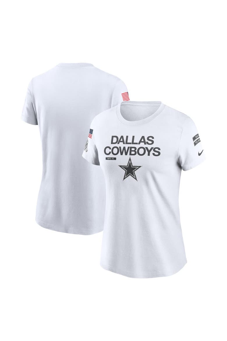 Women's Nike White Dallas Cowboys 2024 Salute To Service Legend Performance T-Shirt, Alternate, color, White