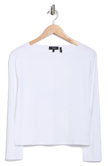 Theory Boat Neck Knit Top In White