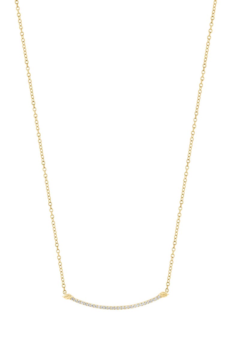 14K Gold Plated Sterling Silver Lab Grown Diamond Bar Pendant Necklace, Alternate, color, GOLD