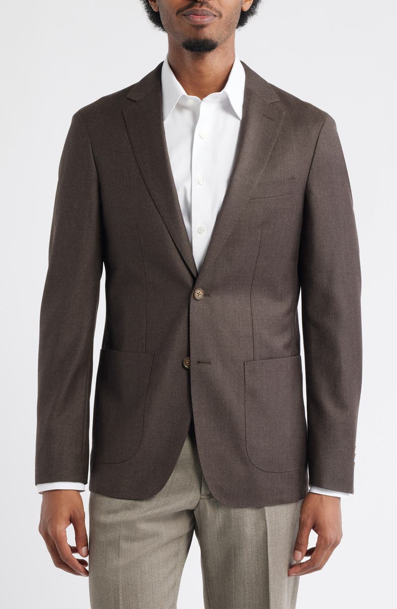 Mizzen+Main Lavelle Trim Fit Wool Sport Coat, Alternate, color, Espresso Heather
