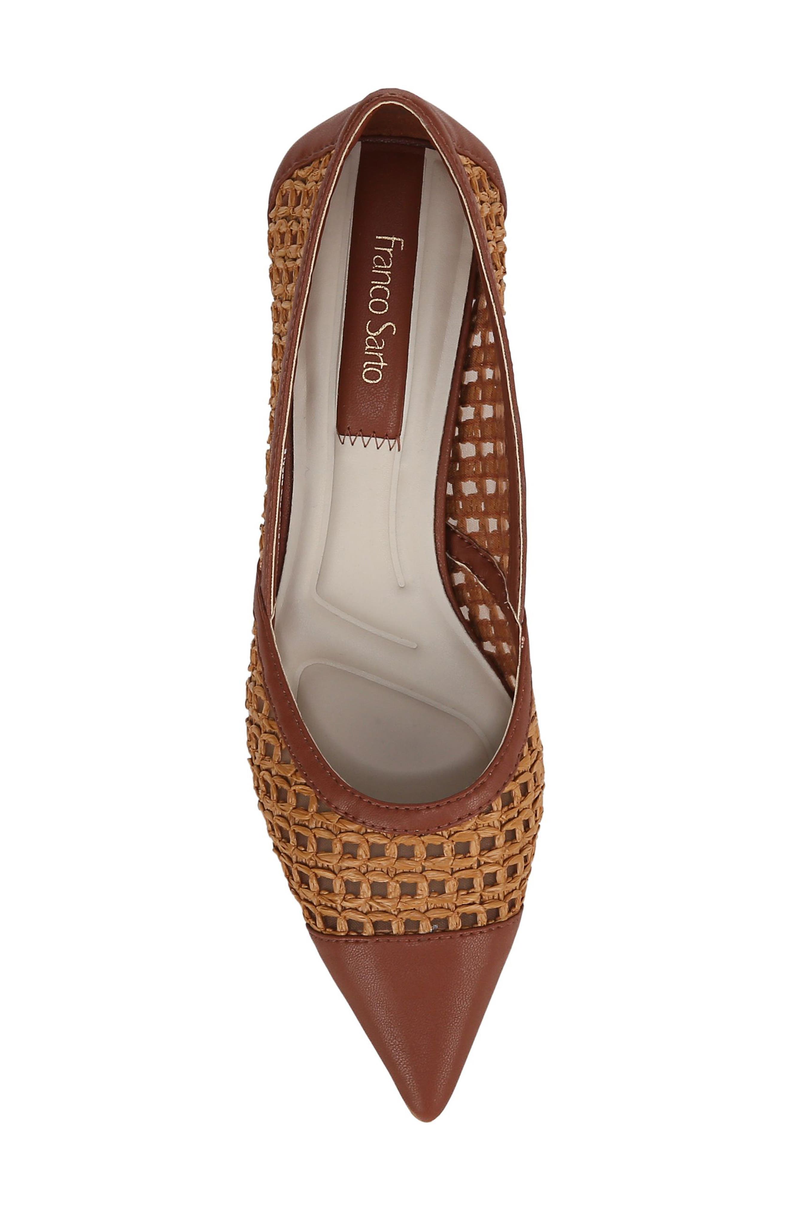 Franco Sarto Darcy Pointed Toe Kitten Heel Pump, Alternate, color, Brown