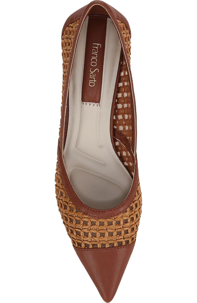 Franco Sarto Darcy Pointed Toe Kitten Heel Pump, Alternate, color, Brown