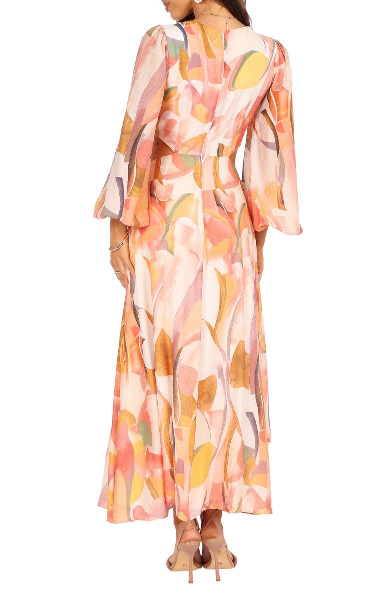 Petal & Pup Laquin Cutout Long Sleeve Maxi Dress, Alternate, color, Pink