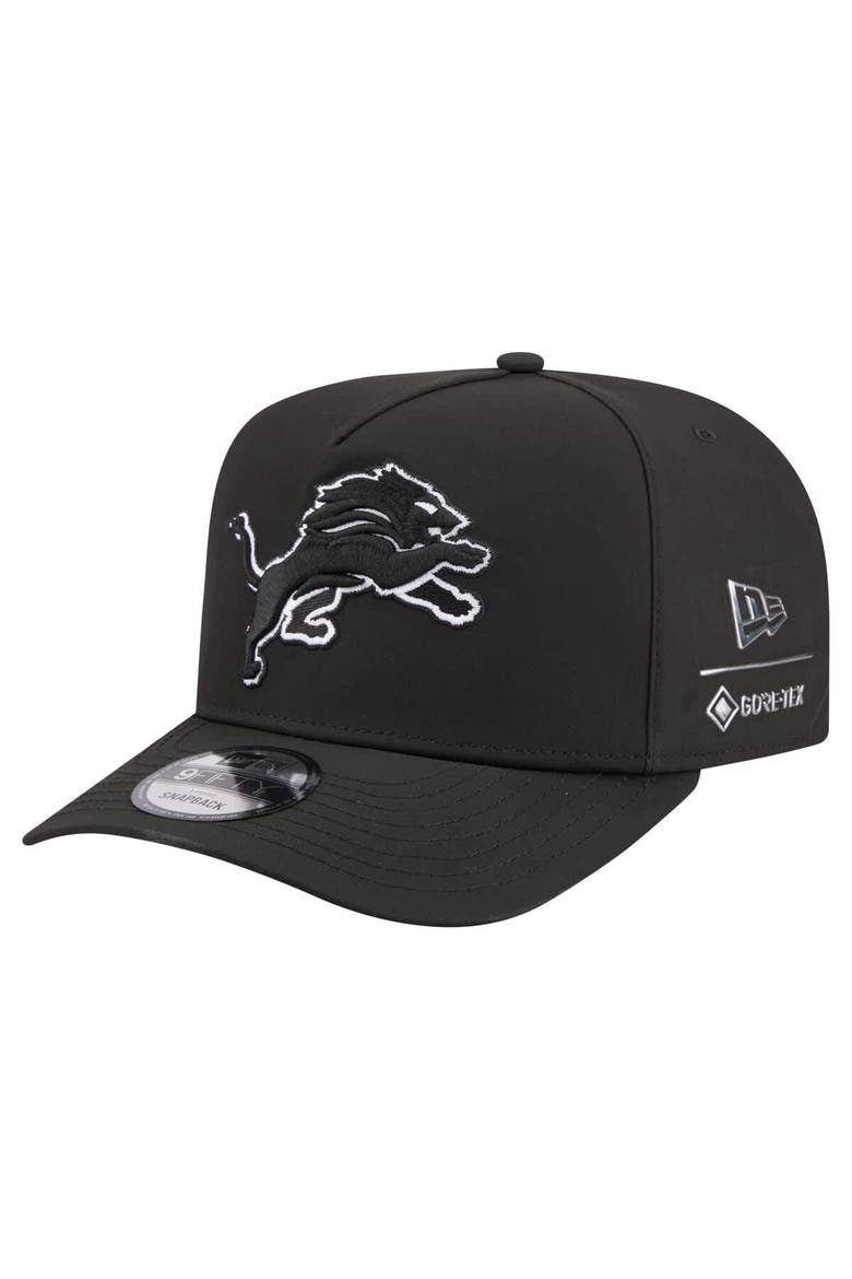 Men's New Era  Black Detroit Lions Gore-Tex A-Frame 9FIFTY Adjustable Hat, Main, color, Black