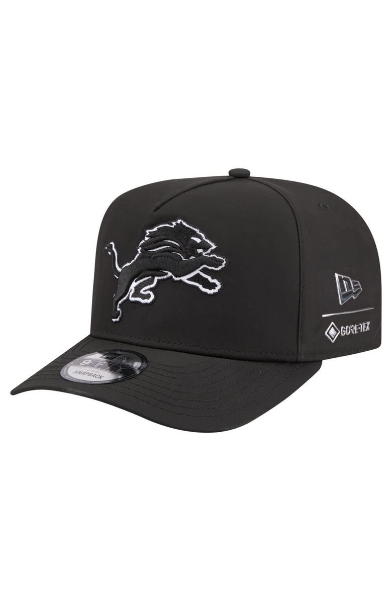 New Era Men's New Era  Black Detroit Lions Gore-Tex A-Frame 9FIFTY Adjustable Hat, Main, color, Black