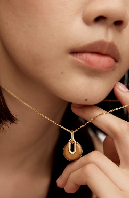 Monica Vinader X Kate Young Semiprecious Stone Pendant Necklace In Brown