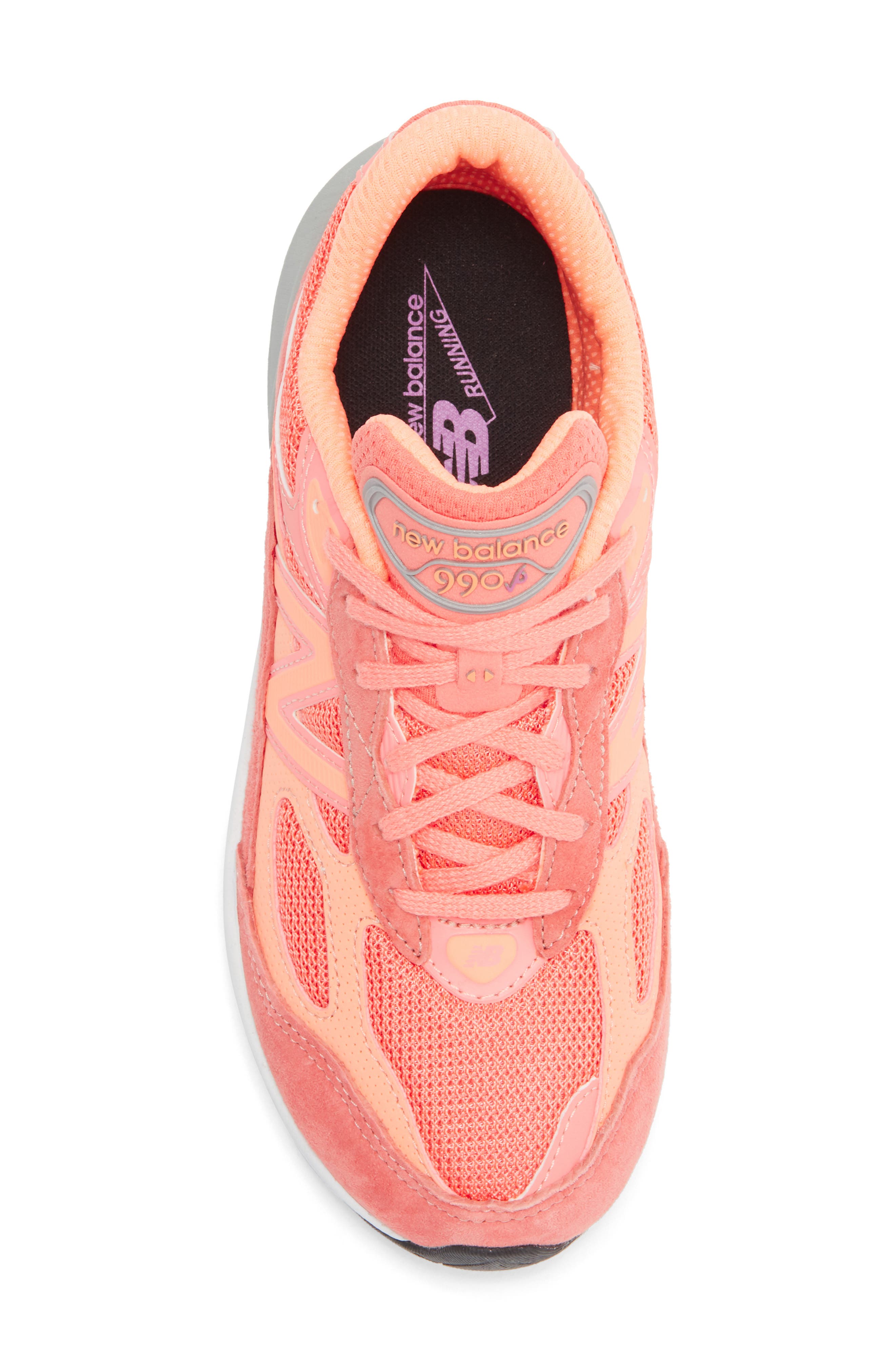 New Balance Gender Inclusive 990 Sneaker, Alternate, color, Sunrise/ Passion Fruit