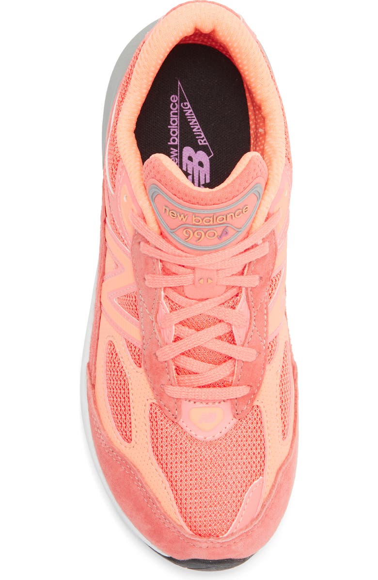 New Balance Gender Inclusive 990 Sneaker, Alternate, color, Sunrise/ Passion Fruit