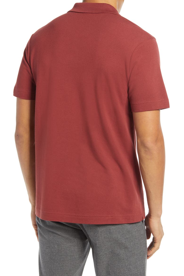 Paul 3463 Piqué Johnny Collar Polo, Alternate, color, BURNED RED