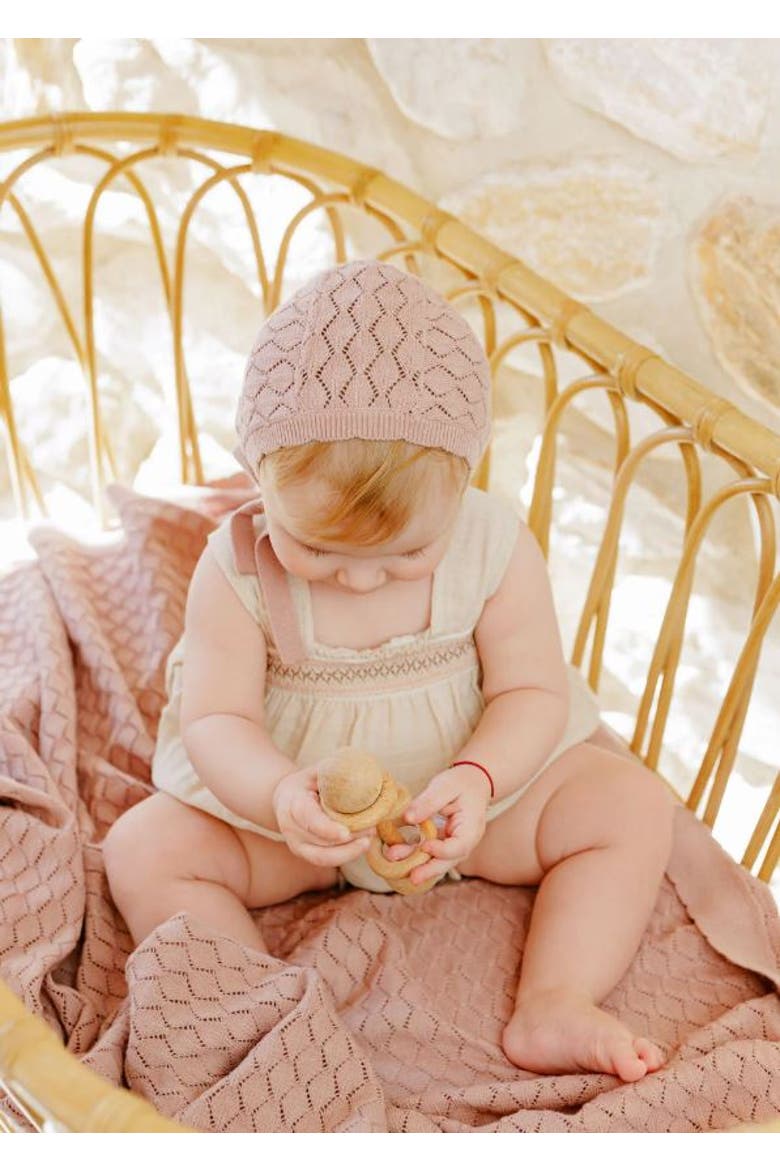 Looms Stitch Collection - Diamond Pointelle Knit Bonnet, Alternate, color, Mauve