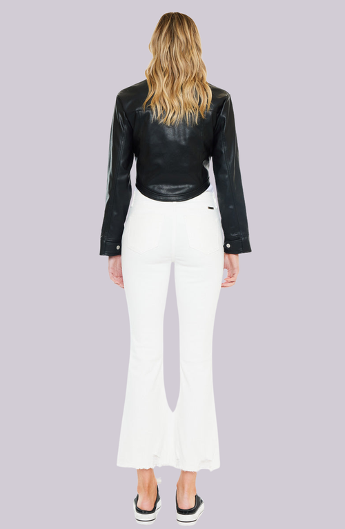 Kancan Volumina Essentials High Rise Crop Bootcut Jeans In Black