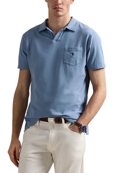 Johnny Collar Cotton & Linen Pocket Polo