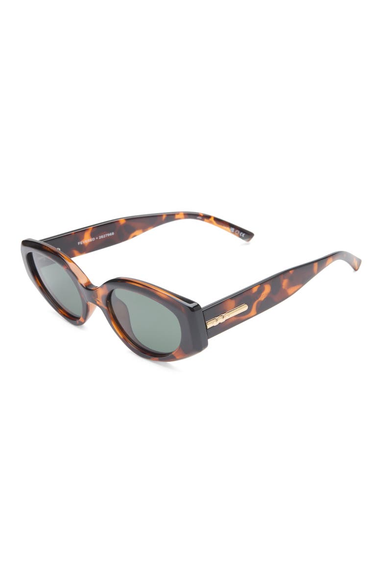 Fevered 53mm Polarized Oval Sunglasses, Alternate, color, TORT / KHAKI MONO POLARIZED