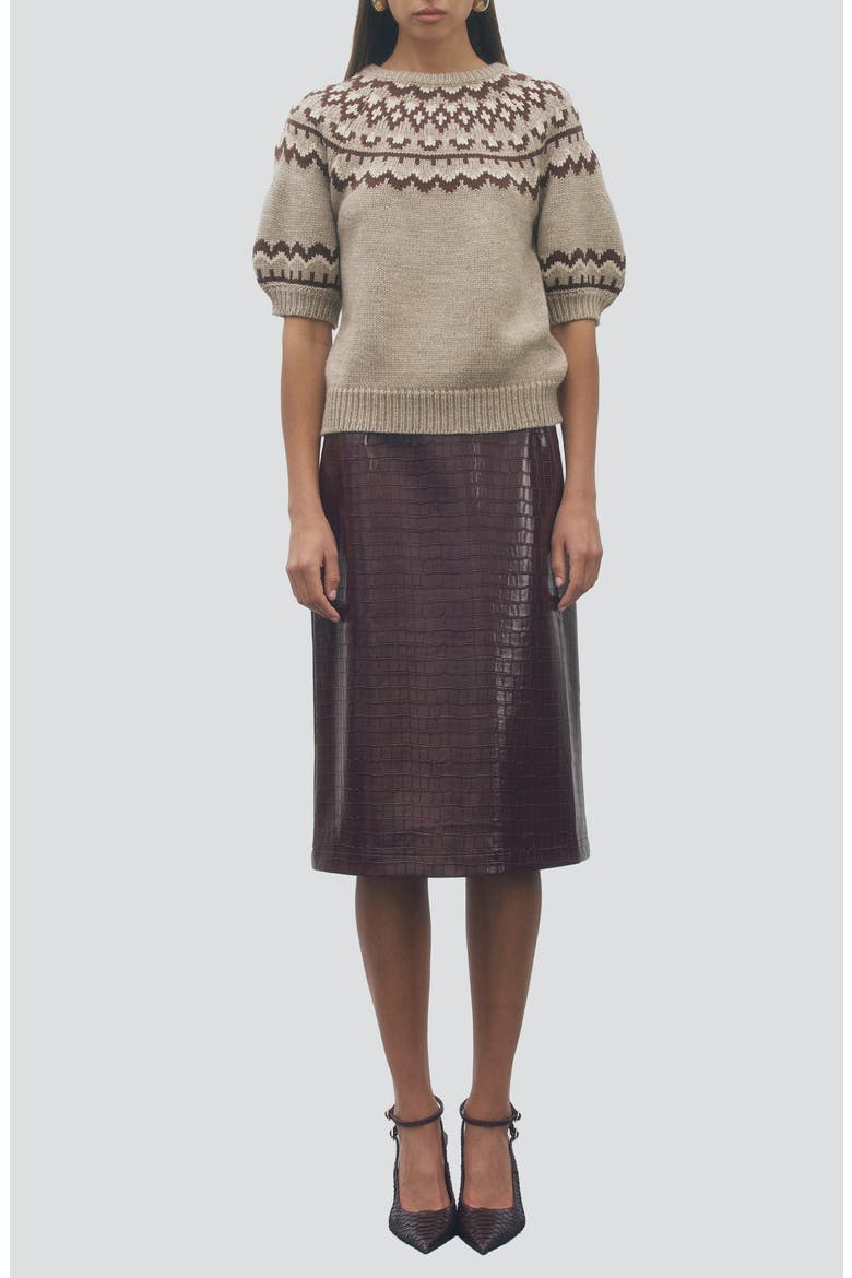 Clayton Fair Isle Puff Sleeve Sweater, Alternate, color, OATMEAL MULTI