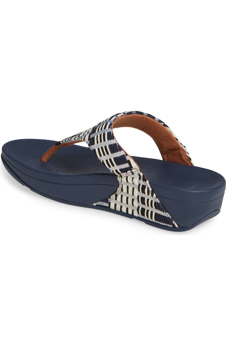 FitFlop Lulu Art Denim Wedge Flip Flop, Alternate, color,