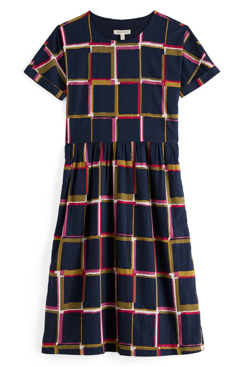 Brouse Windowpane Plaid Dress, Alternate, color, WINDOW PANES MARITIME ROSA