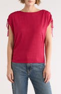 MAX STUDIO Ruched Shoulder Top