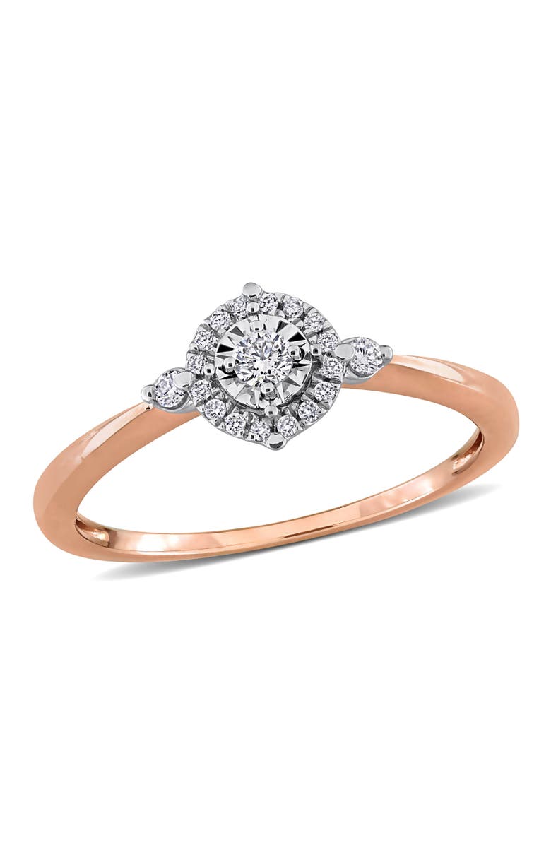 Julianna B. 1/8 ctw Lab-Grown Diamond Halo Ring 18k Two-Tone, Main, color, 