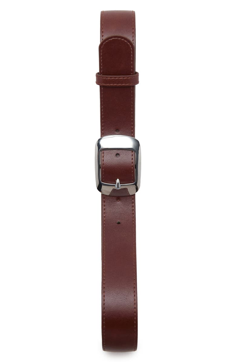 MANGO Square Buckle Belt, Alternate, color, Brown