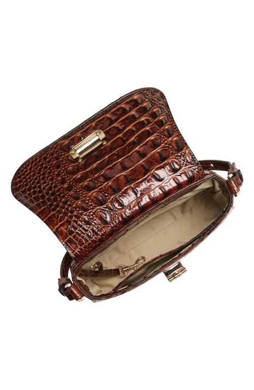 Brahmin Gianna Croc Embossed Leather Crossbody Bag In Burgundy