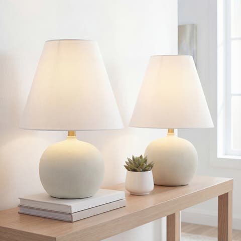 Asher 18.25" Minimalist Scandinavian Resin/Iron Gourd LED Table Lamp (Set of 2)