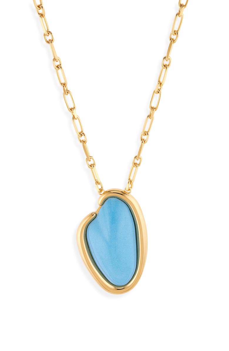 Oscar de la Renta Resin O Pendant Necklace, Main, color, Light Blue
