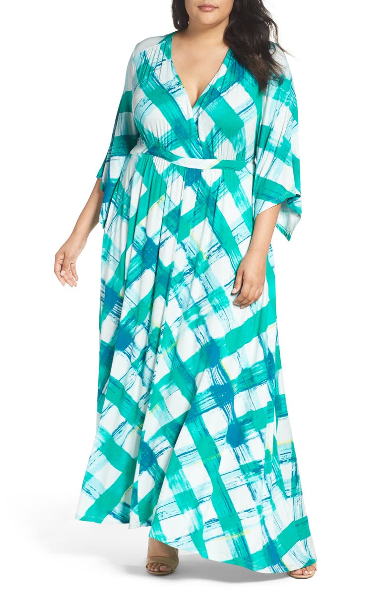 Melissa McCarthy Seven7 Print Empire Maxi Dress, Main, color,