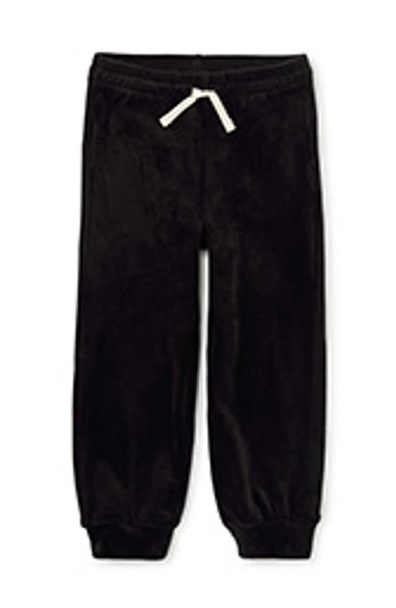 Tea Collection Easy Fit Very Velour Joggers, Main, color, Jet Black