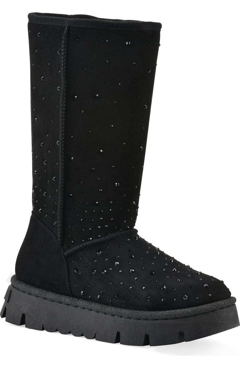 White Mountain Footwear Tripp Faux Fur Lined Boot, Main, color, Black Faux Suede