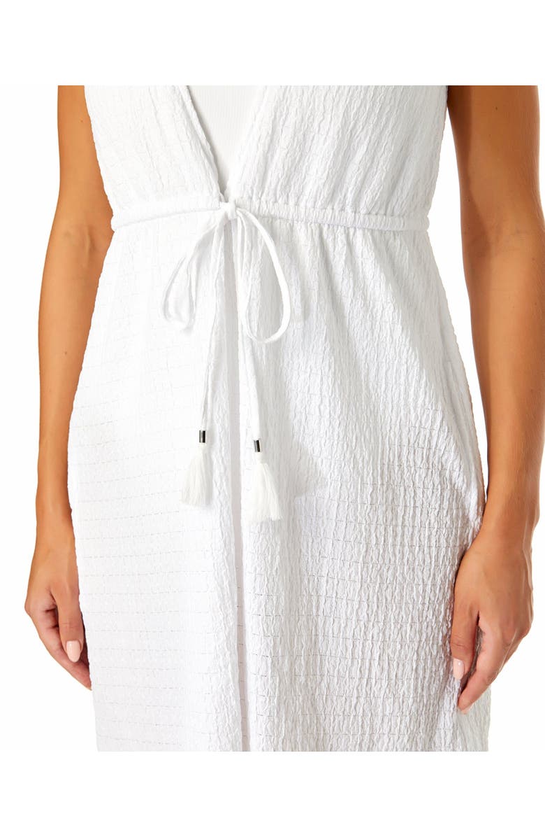 Anne Cole Women's V Neck Dress With Drawstring Waist Detail Cover Up, Alternate, color, Bright White