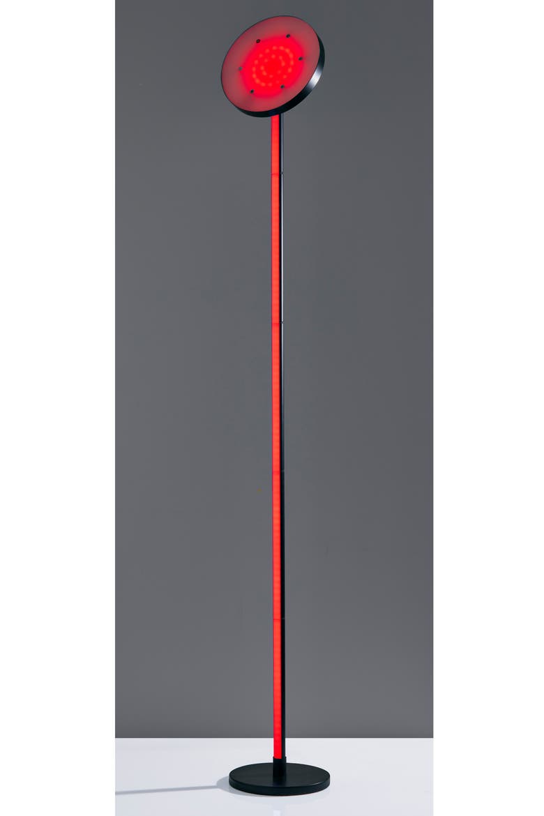 Luther RGB Color Changing Torchiere Floor Lamp, Alternate, color, BLACK