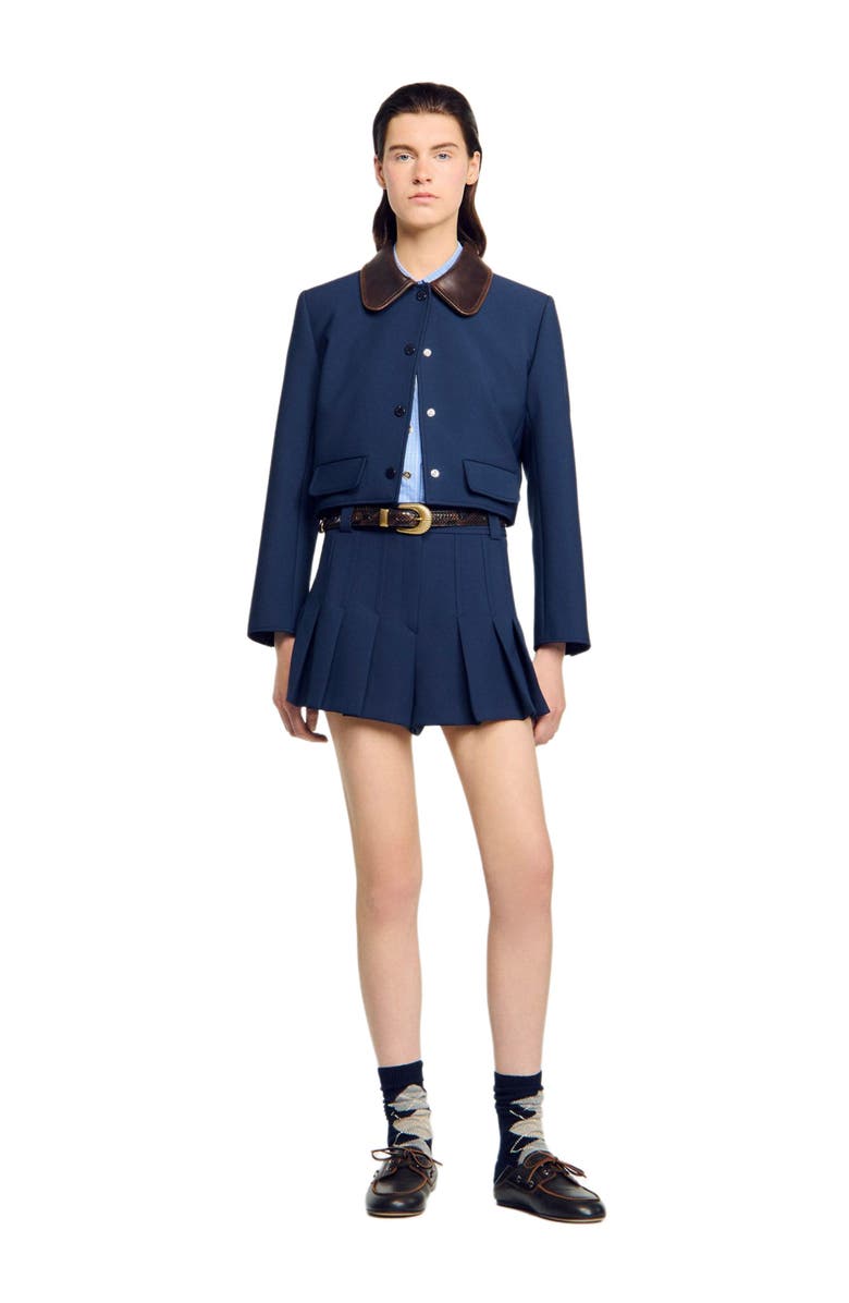 SANDRO Tailored pleated shorts, Alternate, color, 