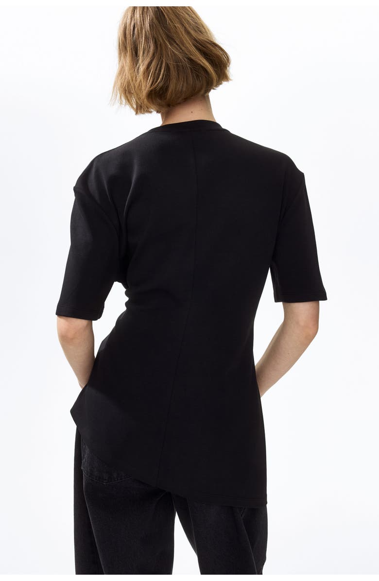 H&M Draped-detail Asymmetric Top, Alternate, color, Black