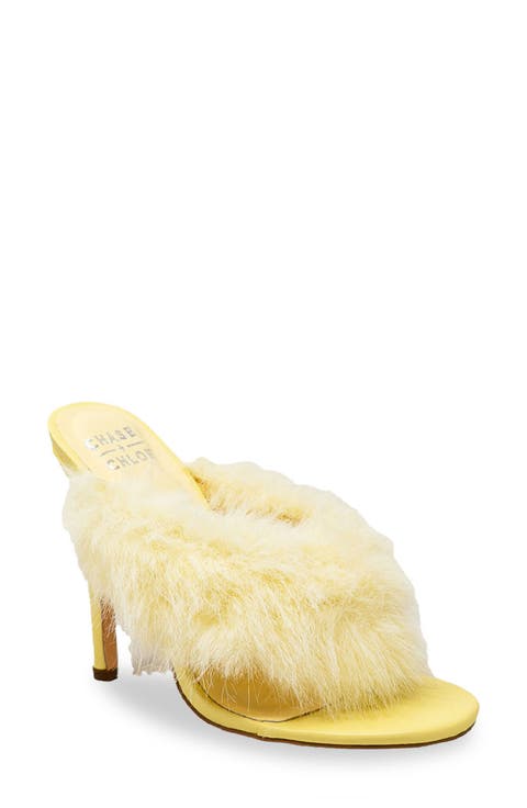 Post Toe Faux Fur Stiletto Sandal (Women)