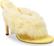 CHASE AND CHLOE Post Toe Faux Fur Stiletto Sandal