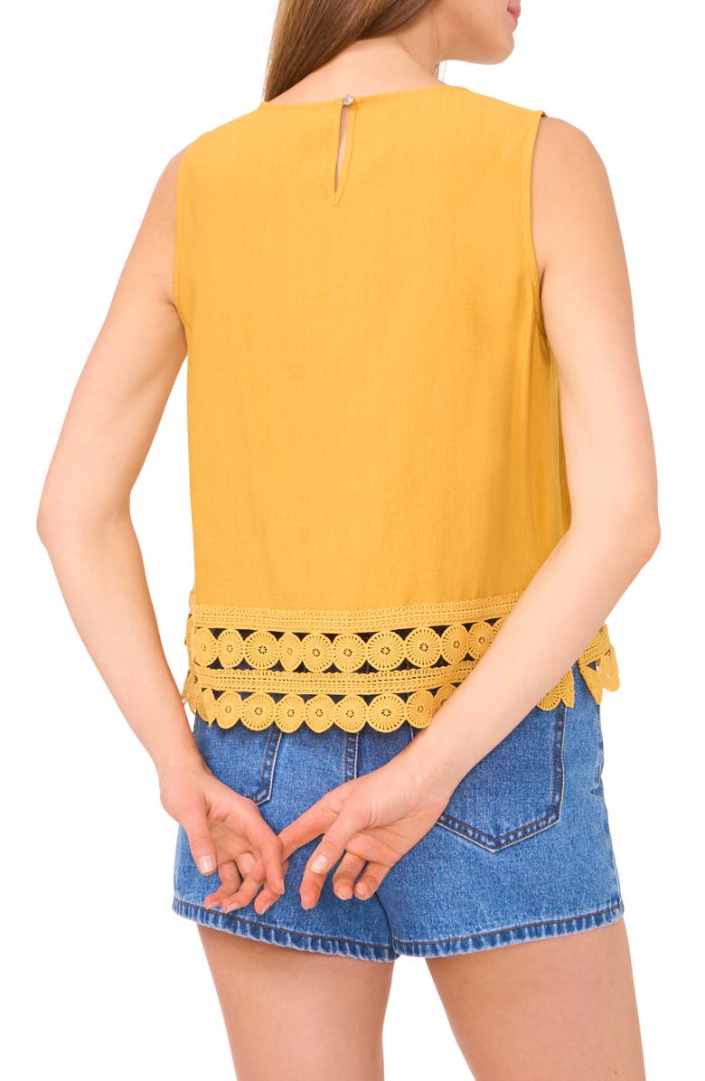 Vince Camuto Circle Lace Trim Tank, Alternate, color, Golden Spice