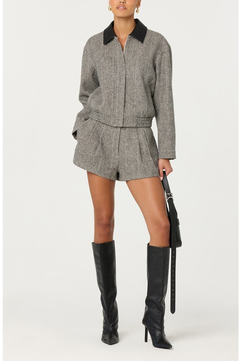 Nelly Herringbone Jacket, Alternate, color, GREY HERRINGBONE